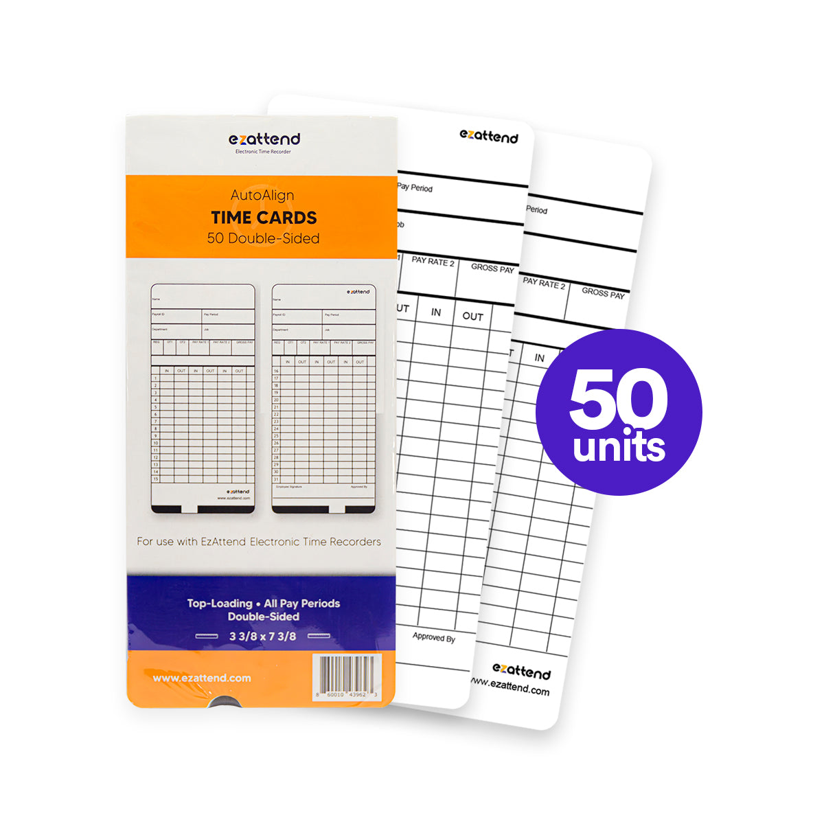 Universal weekly time cards for employees time clocks